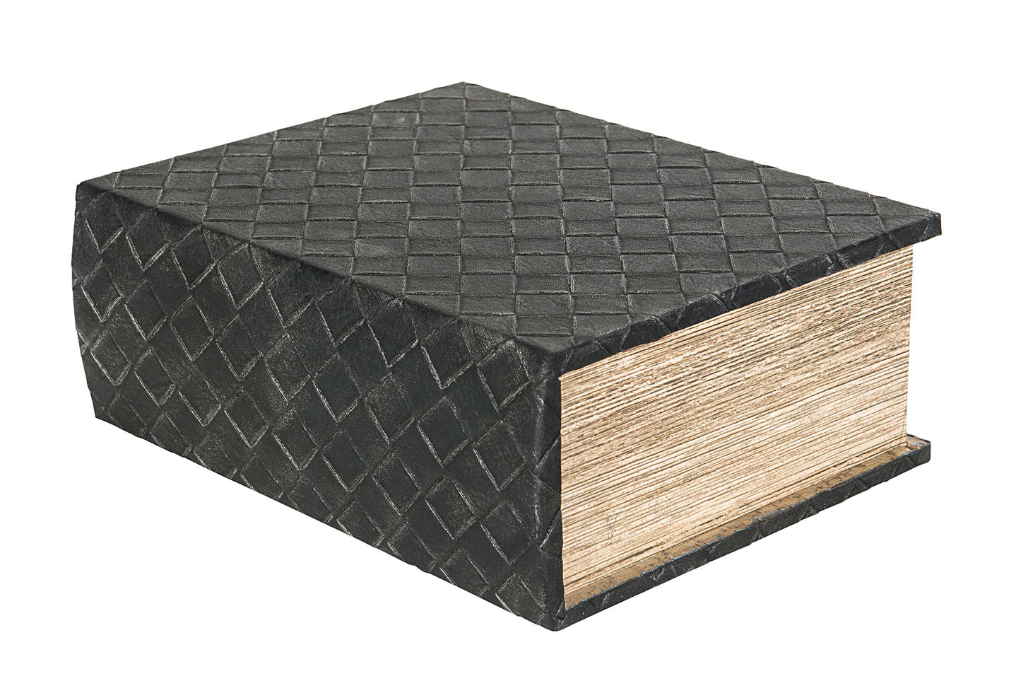 Vínbox Bók Fléttað Leður 29cm