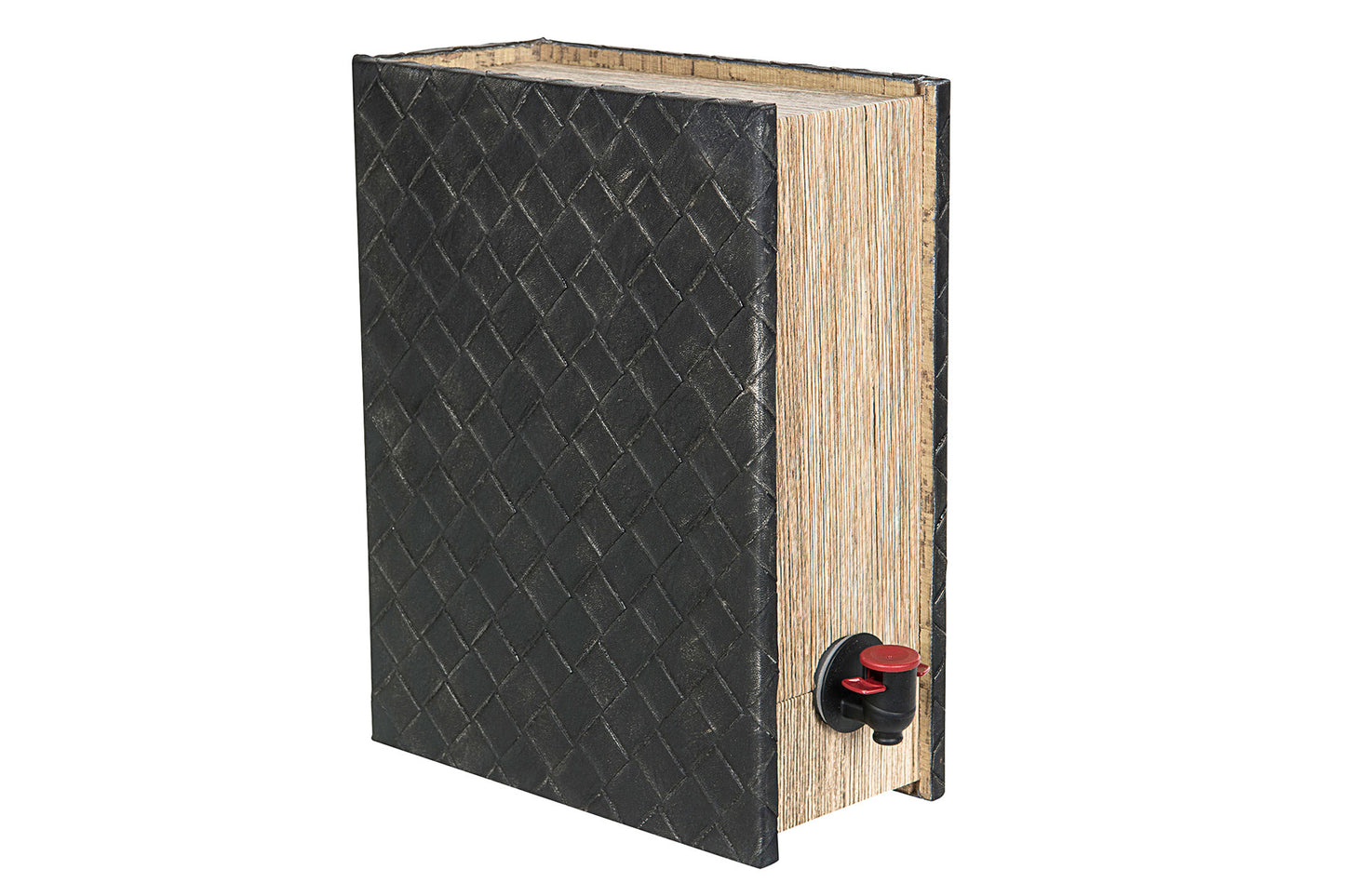 Vínbox Bók Fléttað Leður 29cm