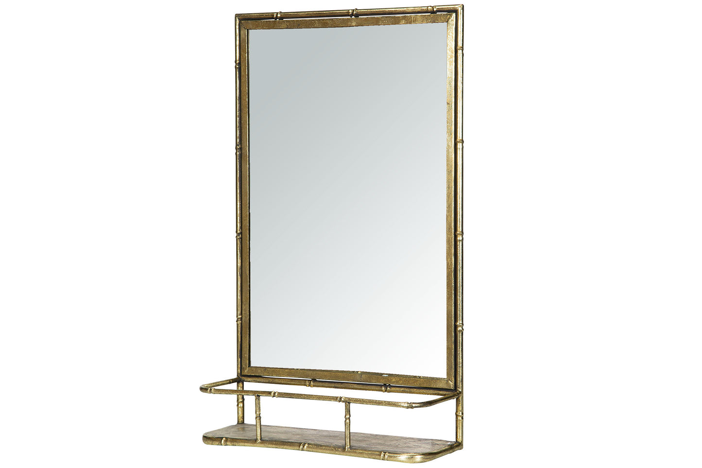 Spegill með hillu brass 58cm